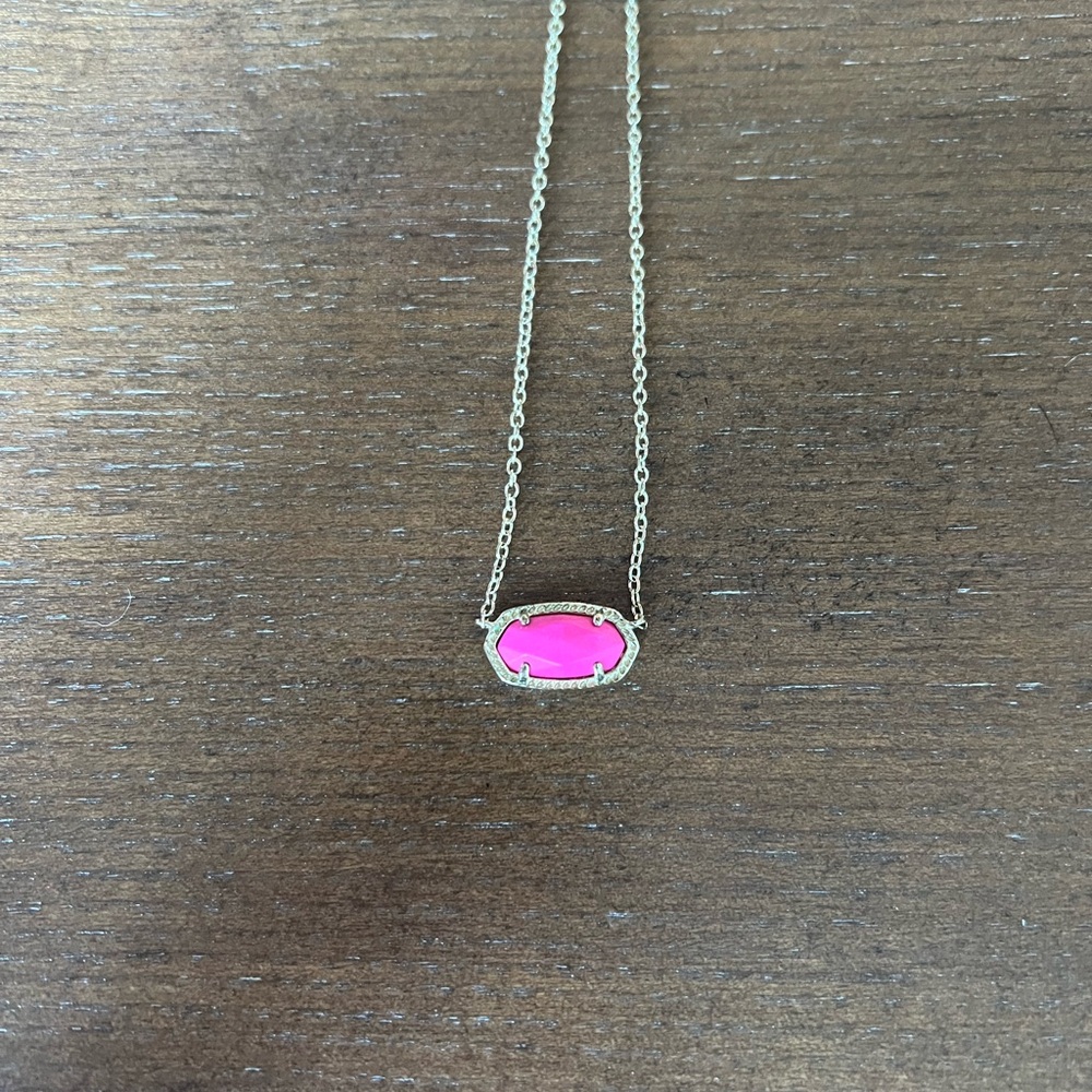 Kendra Scott Elisa Hot Pink Pendant Necklace